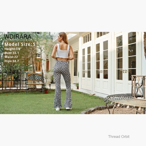 Women's Stretchy Bell Bottom Casual Pants for Work or Daily Wear - Picture 7 of 7